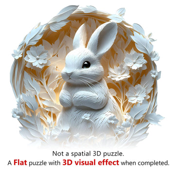 Wooden Puzzles for mature-themeds Bunny Puzzle 3D Visual Effect Paper Rabbit Puzzle Wood Puzzles mature-themed Unique Animal Shape Birthday Gifts for Friends Home Decor (L-13.4 * 13.1in-290 pcs)