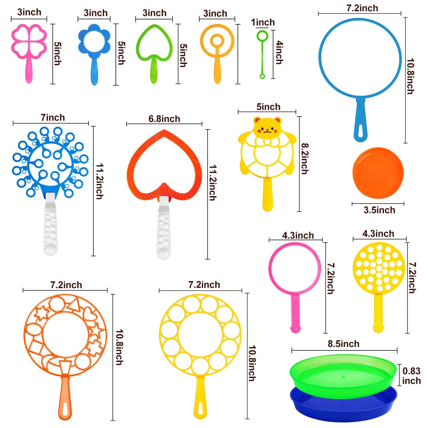 28 Pcs Bubble Wands Set, Big Bubble Wand Toys Set With Tray, Bulk Funny Bubble Making Toys For Kids Summer Outdoor Giant Bubble Toys Gifts Birthday Games