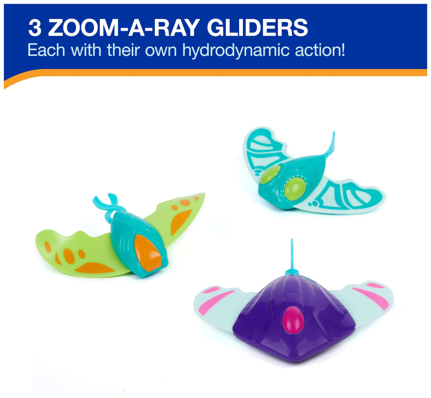 Swimways Zoom-A-Rays Water Toys, Kids Pool Toys For Swim Training, Diving Toys & Outdoor Games For Kids Aged 5 & Up, Pack Of 3 K