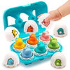 Moontoy Easter Dinosaur Egg Toys For Toddlers 1-3 Matching Game, Dino Eggs Montessori Toys For Babies 6-12 Month Baby Puzzles 12-18 Months Play Shape Sorter Sorting Sensory Gift Easter Basket Stuffers
