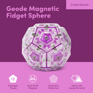Speks Geode Sphere Magnetic Fidget Toy for mature-themeds | Quiet mature-themed Sensory Toy for Stress Relief & Anxiety Office Desk Toy & Top Gadget Gift Idea | Quartz 12-Piece Set