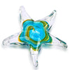Qf Glass Star Fish, Crystal Handmade Glass Blown Table Decor, Starfish Figurine, Collectible Ornament,Clear And Green
