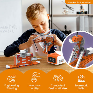 MatataStudio Creator Kit for VinciBot - 434+ Building Blocks, 20 Cases, STEM Education for Kids Ages 8-12, Plastic