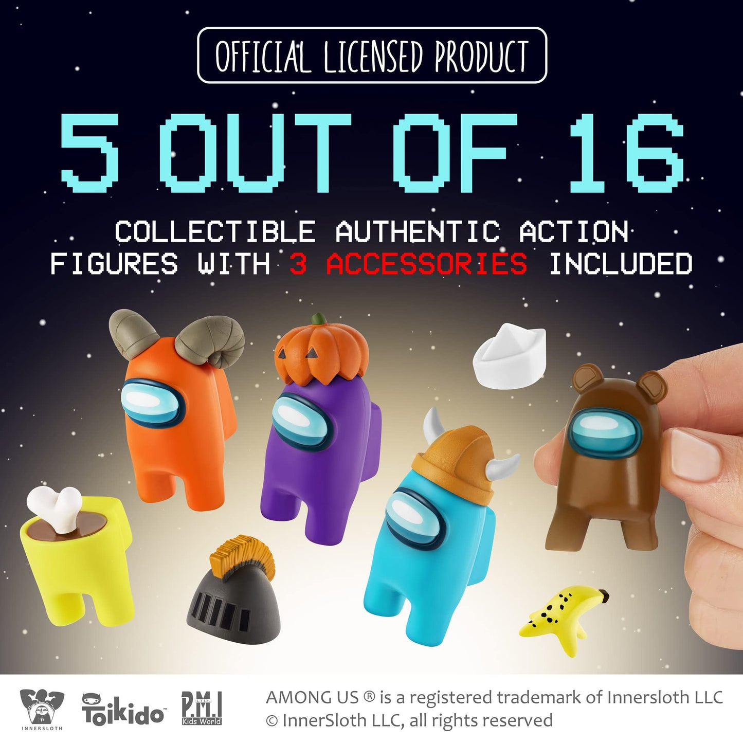P.M.I. Among Us Crewmate Figures | 5 Among Us Toys Out Of 16 Collectibles In 1 Pack | Among Us Merch Incl. The Peeled And The Cl