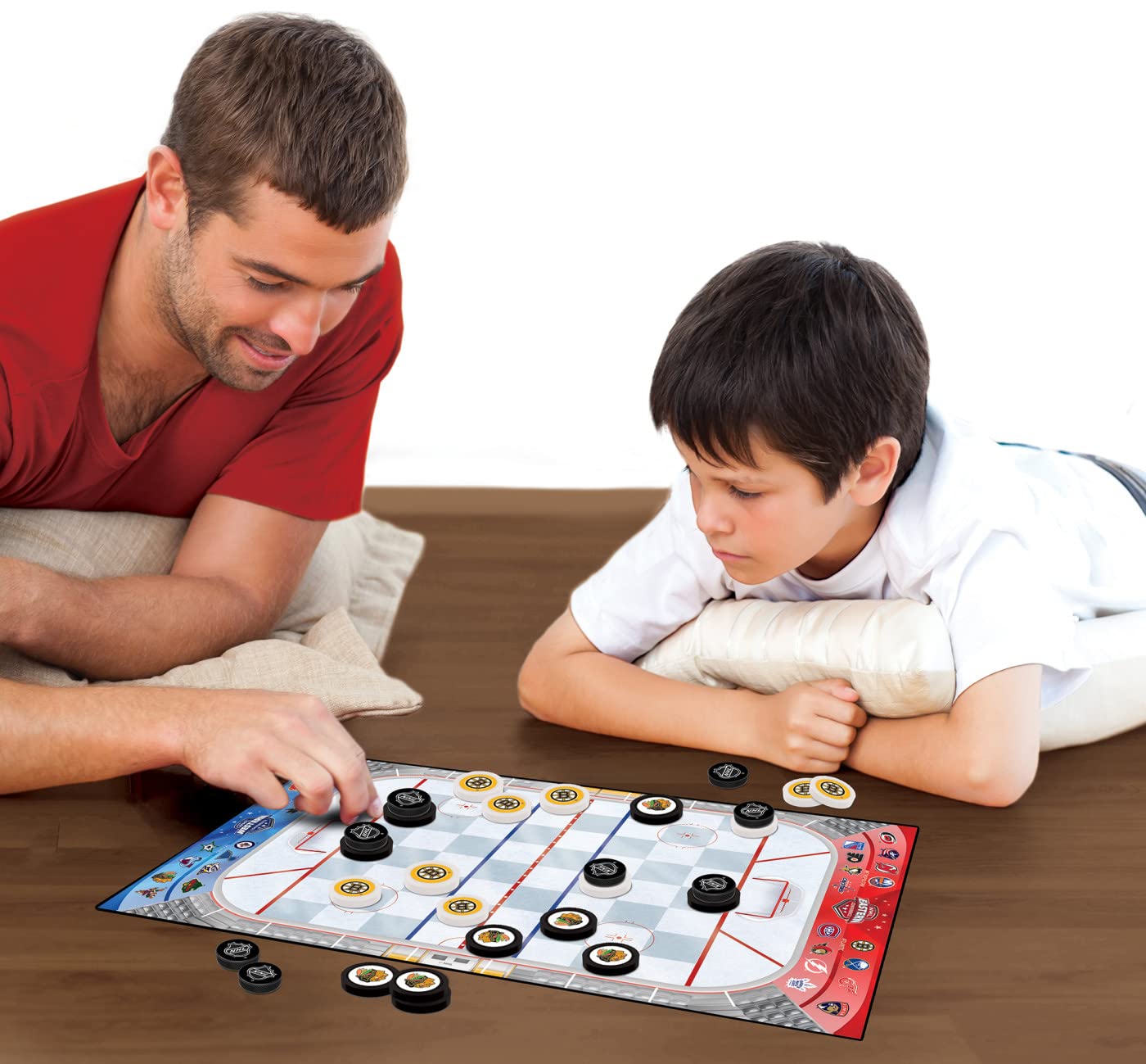 Masterpieces Nhl Full League Version Checkers Board Game Team Color, 13'' X 21''