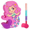 Wernnsai Mermaid Piñata-Mermaid Party Piñata With Bat And Blindfold For Girls, Kids Birthday Party Games Anniversary Celebration Classroom Activities Mermaid Themed Party Decorations (15.7’’ X 12.2’’)