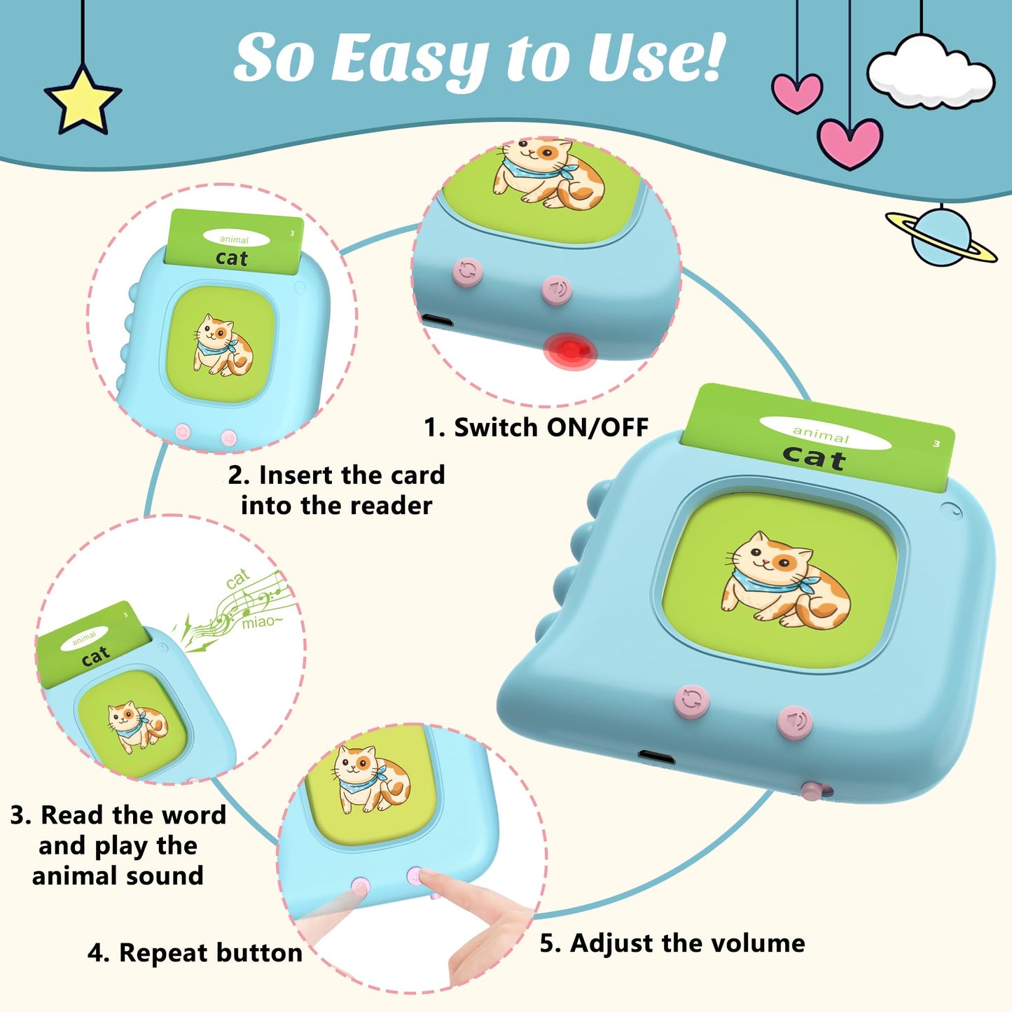Pocket Speech Therapy Materials Toys For Toddlers 1-6, 510 Sight Words Learning Toy Talking Flash Cards, Autism Sensory Toys, Le