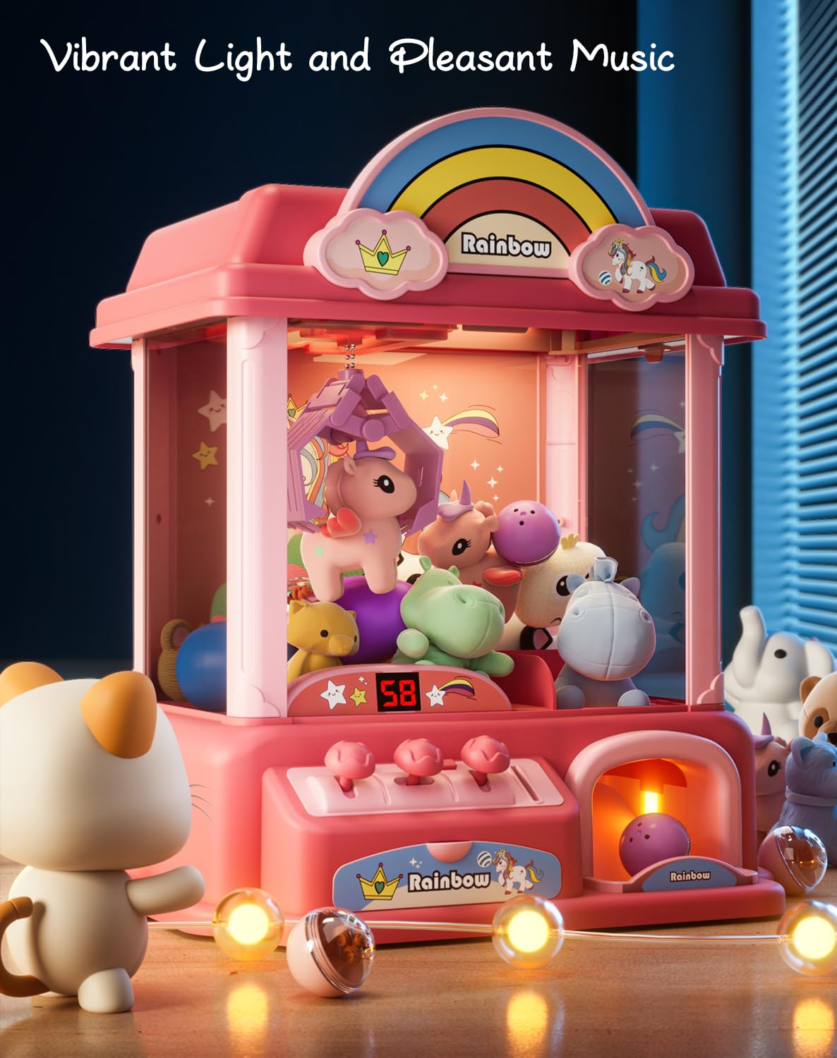 Kakamelon Claw Machine For Kids And Adults With Mini Prizes|Toys For Ages 8-13 Girls|Candy Machine Birthday Gifts For 6 7 9 10 1