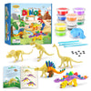 Drama Planet Dinosaur Air Dry Clay Kit - Create 5 Dinosaur Models with 12 Colors of Modeling Clay, Instruction Guide - Fun & Edu