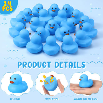 Hungdao 24 Pcs 2 Inch Mini Rubber Ducks For Kids Children Party Favors Bulk Bath Ducks Summer Pool Floating Toys Birthday Gifts