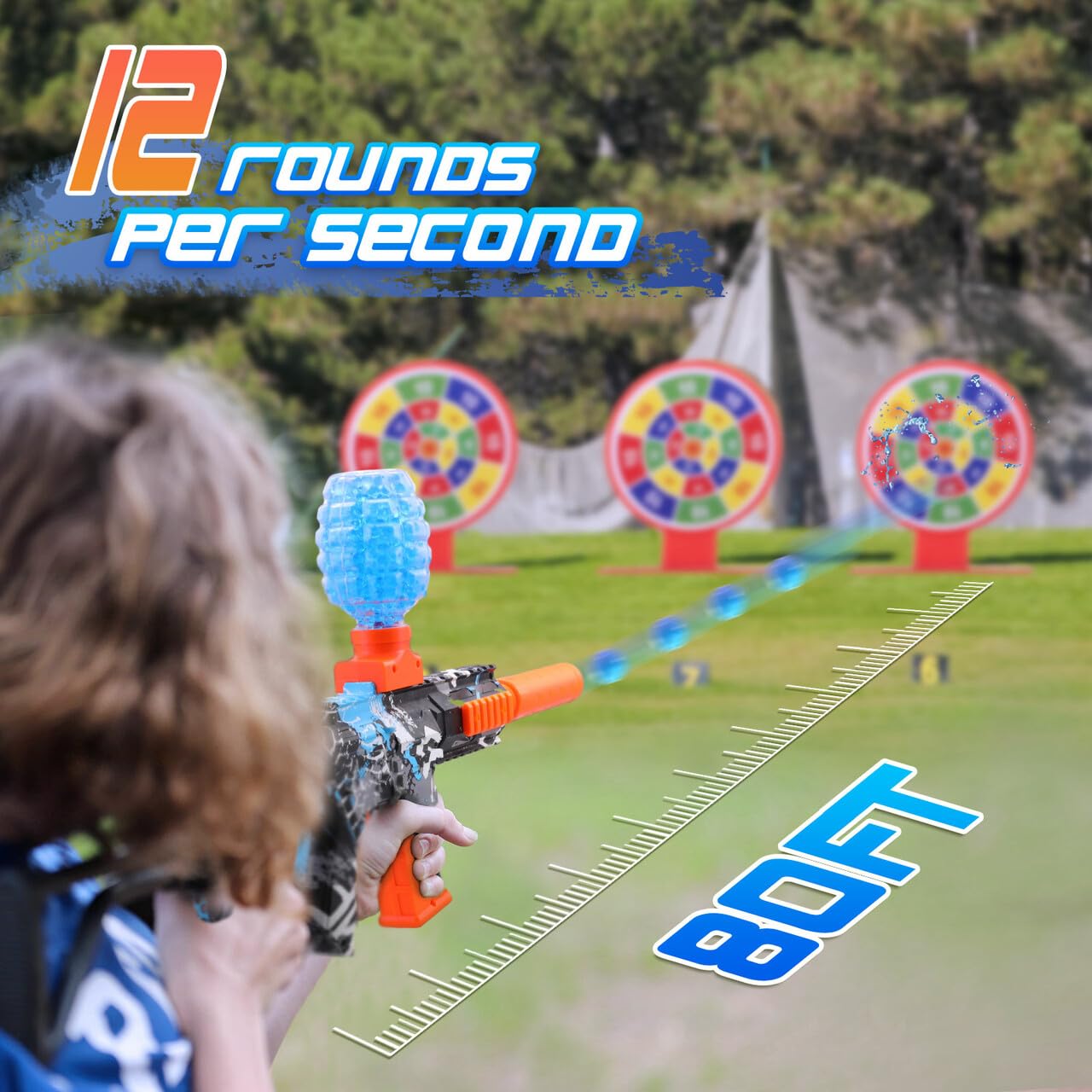 2 Pack Splatter Blasters, Full Auto Splat Blaster Toy Kits, 50000+, 10 Rs Per Seconds, 600 Hopper, Outdoor Team Game Activities