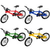 Novelty Place Mini Finger Bike - Miniature Fidget Bicycle Toy Game Set For Kids And Adults - Metal Bike Model Collections Decoration - 4 Colors (4 Pack)