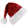 Inxens Santa Hat Christmas Hat mature-themed Large Red Plush Velvet Santa Claus Hat for Women Men XL Holiday Christmas Hats Double Layer Sequin 31x47cm