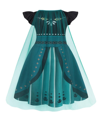 Wonderbabe Princess Costume Fancy Dress For Toddler Little Girls Halloween Christmas Birthday Snow Party Cosplay With Cape Size 6-7