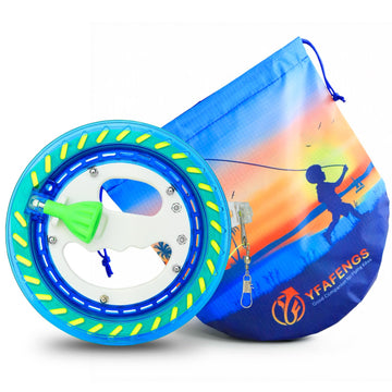 Yfafengs Kite Reels For Adults, 1000Ft Line Spool Winder, Kite String Spool With Lock, Blue, 7 Inches