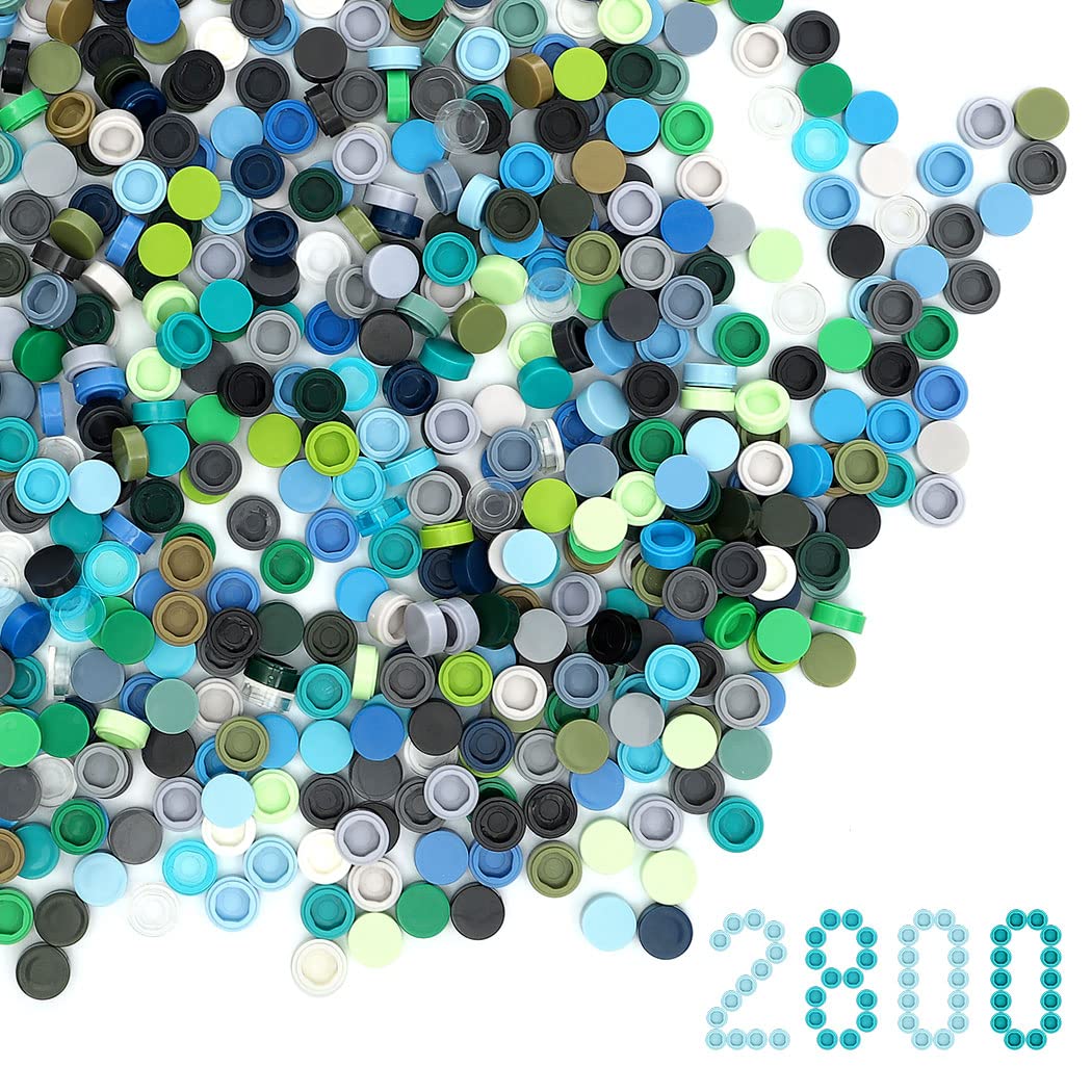 Etarnfly 2800Pcs Pixel Bricks, 1X1 Round Plates - 28 Colors Building Blocks Parts And Pieces - Pixel Arts Dots Bulk Studs Access