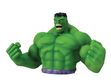 Marvel Hulk Bust Bank - Green Action Figure, 11.5" Plastic Collectible, Model 68078