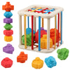 Baby Sensory Shape Sorter Blocks Toy, Activity Cube Bins, Montessori Educational Learning Fine Motor Skills Toys for Babies Todd