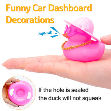 wonuu Car Accessories Rubber Ducks Dashboard Decorations Rubber Duck Pink Accessories Dashboard Duck Car Decorations Car Ducks f