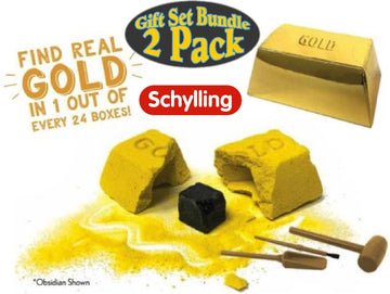 Schylling Chip Away Science Digs Gold & Diamond Gift Set Bundle - 2 Pack