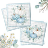 40Pcs Blue Pumpkin Napkins-Autumn Harvest Thanksgiving Disposable Paper Napkins Watercolor Blue Pumpkin Plaid Decorations For Ba