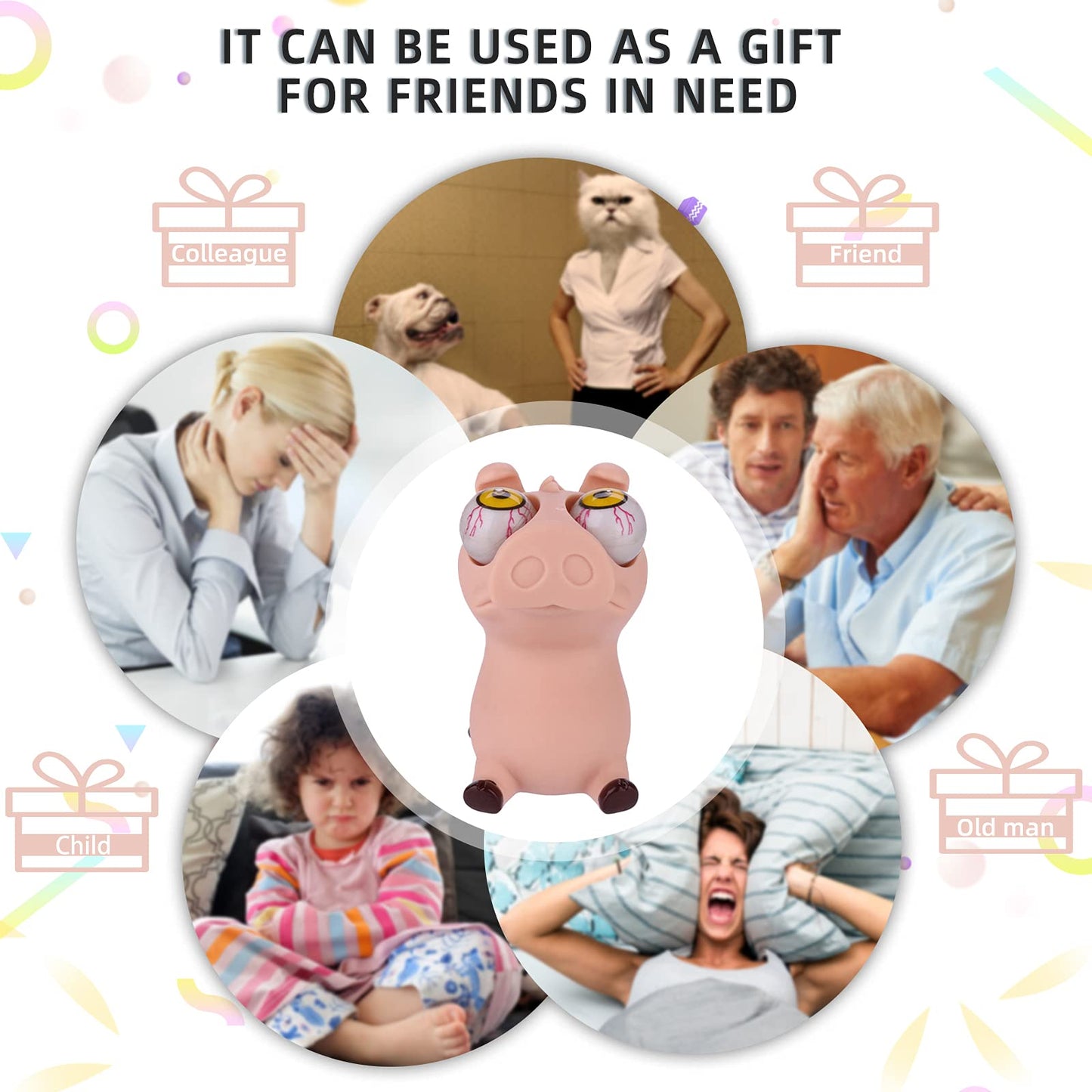 Squeeze Toys,Stress Relief Relieve Hand Fidget ,Toys For Kids And Adults, Sensory Therapy Toys For Adhd Autism Stress Anxiety (B