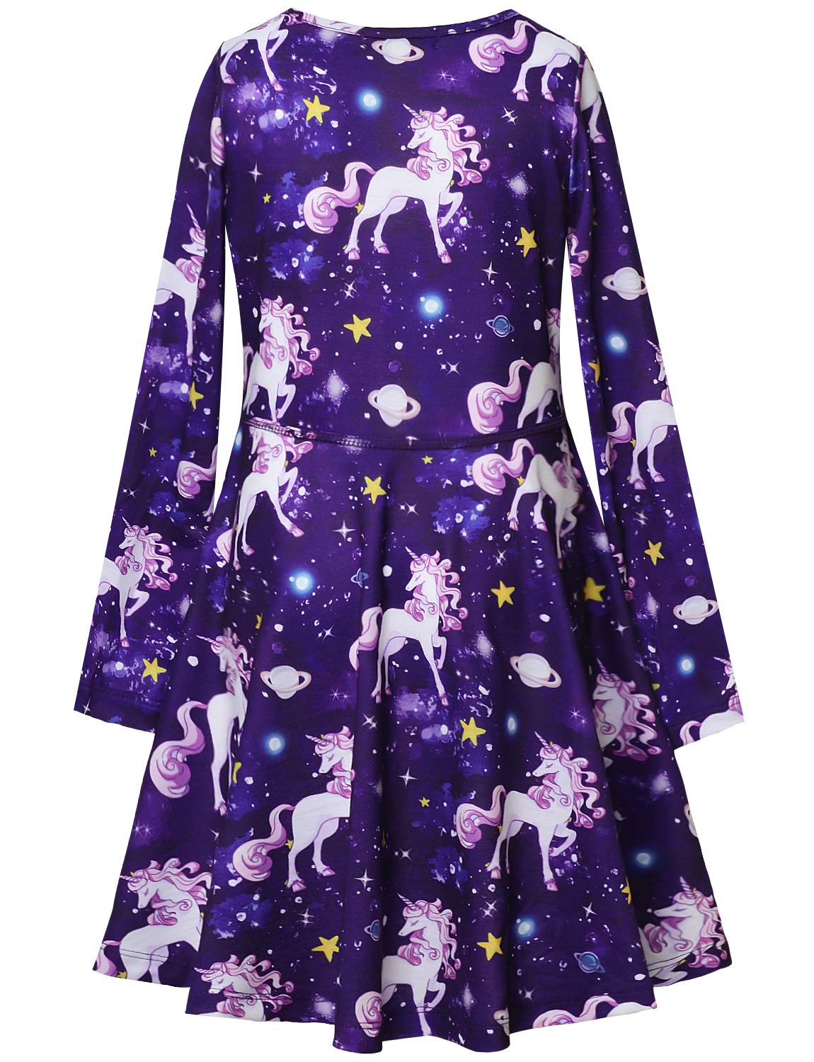 America Doll & Girl Matching Dresses Star Unicorn Clothes Outfits Long Sleeve 8-9 Years