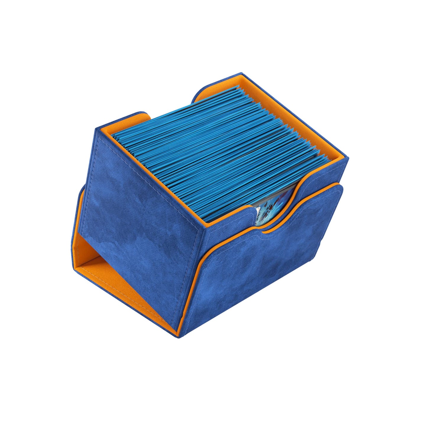 Sidekick 100+ Xl Convertible Deck Box Exclusive Line | Sideloading Card Storage Box | Holds 100 Double-Sleeved Cards In Extra Thick Inner Card Sleeves | Blue/Orange Color | Made By Gamegenic