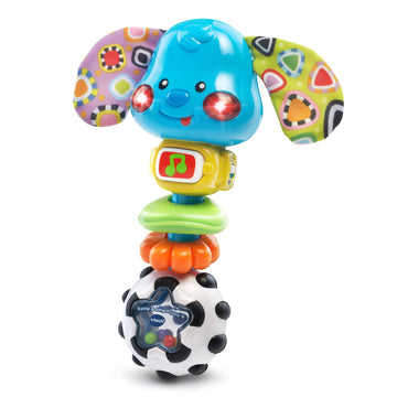 VTech Baby Rattle and Sing Puppy - Multicolor Small Plush Toy for Infants, Soft Interactive Learning Toy