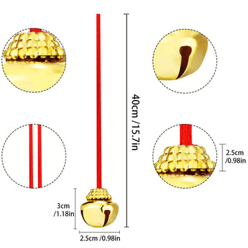 64 Pieces Christmas Bell Necklaces Large Gold Red Green Bell Necklaces for Craft Holiday Party Supplies (Beautiful Colors)