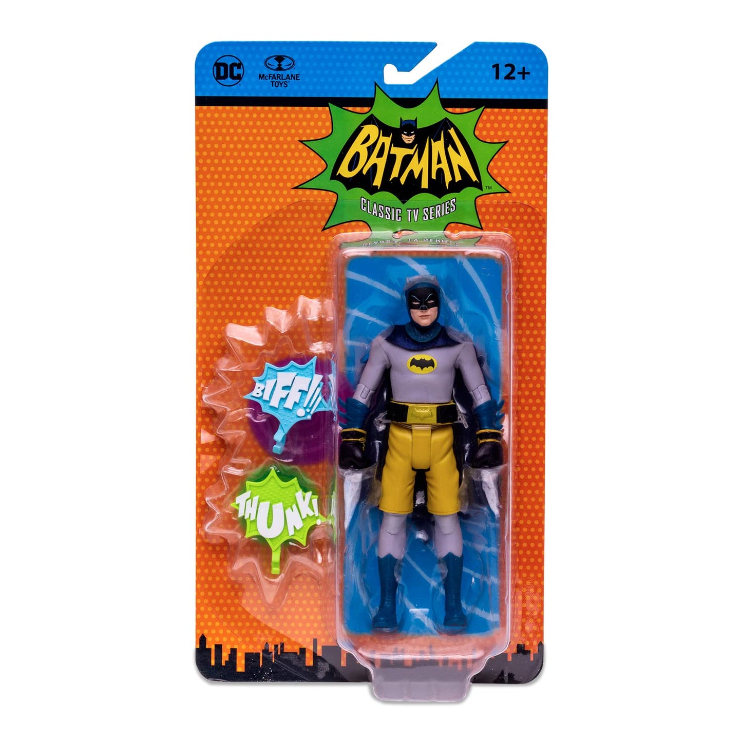 Mcfarlane Toys, Dc Multiverse, 5-Inch Dc Retro Batman Boxing Action Figure With Action Word Bubbles, Collectible Dc Retro 1960'S