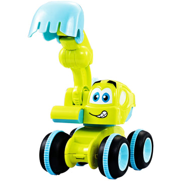 Toys for a 2 Year Old Boy - 4 Friction Powered Trucks for 3+ Year Old Boys, Push & Go Cars Cartoon Construction Vehicle Set - Be