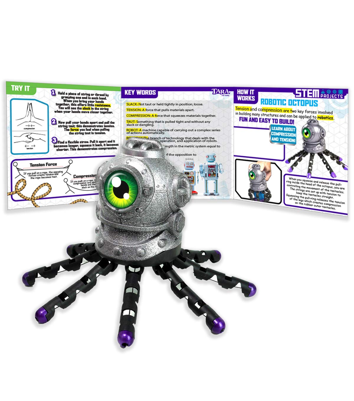 Tara Toys Robotic Octopus STEM Project, Model 31547, Paper Material, Engaging Educational Toy