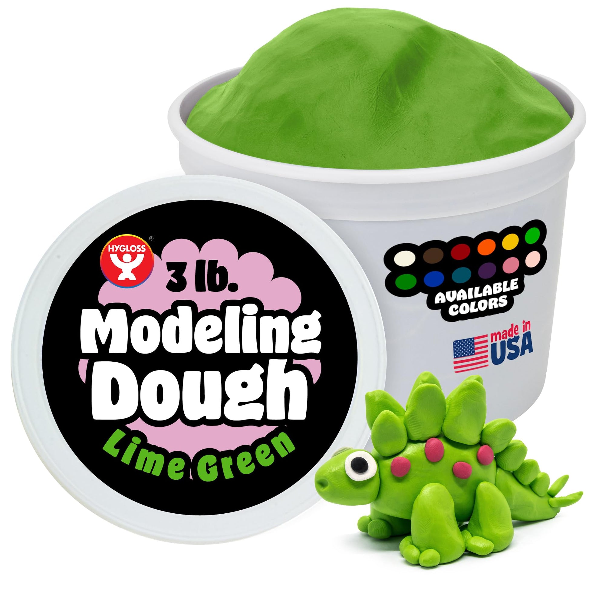 Hygloss Play Modeling Dough for Kids - Safe & Non-Toxic Sensory Dough for Arts and Crafts - 3 lb Tub - Play Clay for Toddler Act