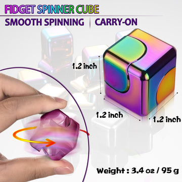 Fidget Spinner Toys Cube Adults, Easter Basket Stuffers For Teens Metal Edc Cool Desk Gadgets Office Toys Small Anxiety Figette