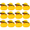 Chivao 12 Pcs Rubber Ducks With 12 Sunglasses/ Hats/ Headwear/ Scarf Small Cruise Ducks In Bulk Mini Rubber Duckies Bathtub Toys For Valentine'S Day Gift Hide(Yellow, Duck With Glasses)