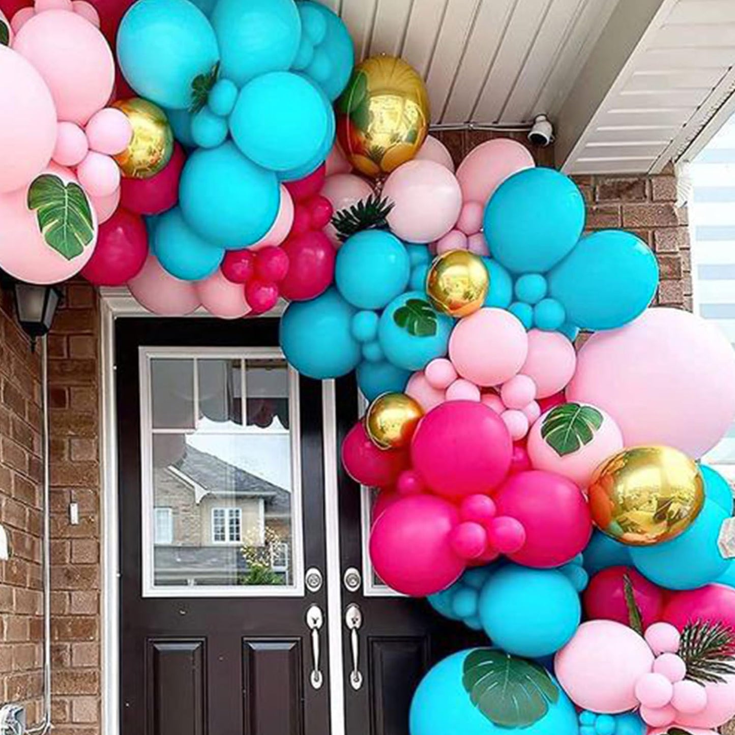 Paready Hot Pink and Teal Balloon Arch Kit - 112 Pcs Latex Balloons for Birthday, Baby Shower, Wedding, Summer Party