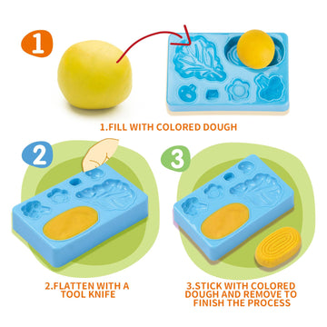 Hasayaqi Sushi Play Food Playset Playdough Sets For Kids Ages 4-8 Kitchen Creation Kit Toy With 5 Compound Colors Play Dough Set