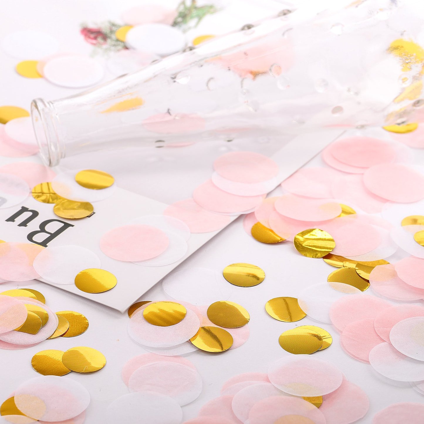 Whaline Round Tissue Confetti 6000 Pcs Paper Table Wedding Confetti Dots for Christmas, Wedding,Birthday Party,Baby Shower,Valen