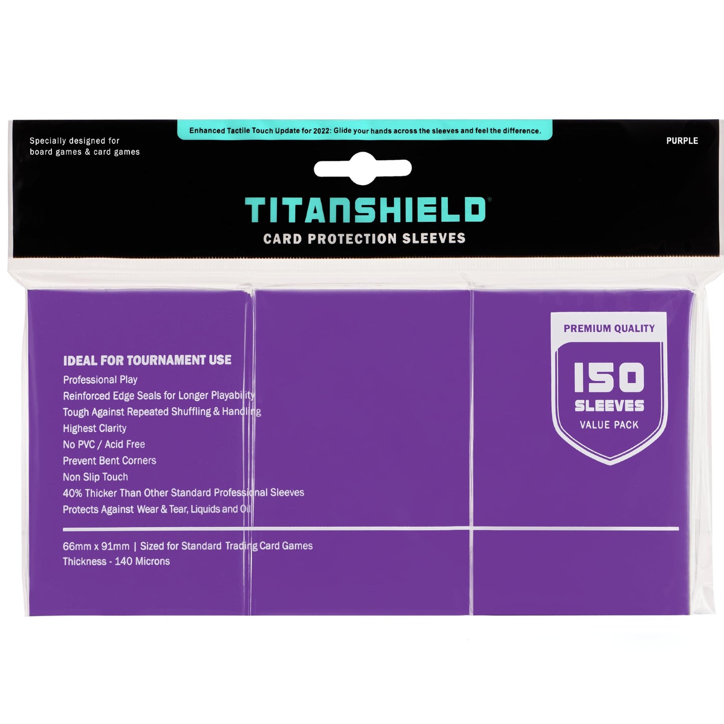 Titanshield (150 Sleeves/Purple Standard Size Board Game Trading Card Sleeves Deck Protector