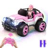 Carox Remote Control Car for Girls, 160 mins Pink RC Car with Doll and Sticker, 1:16 Scale RC Convertible Truck with Rechargeabl