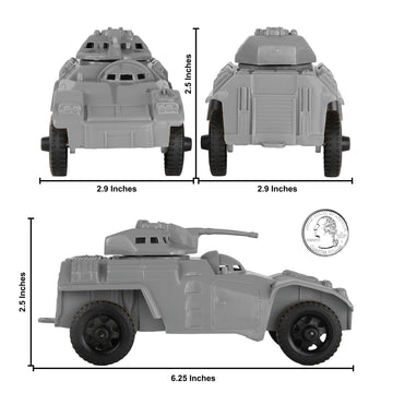 TimMee RECON PATROL Armored Cars - Gray Plastic Army Men Scout Vehicles