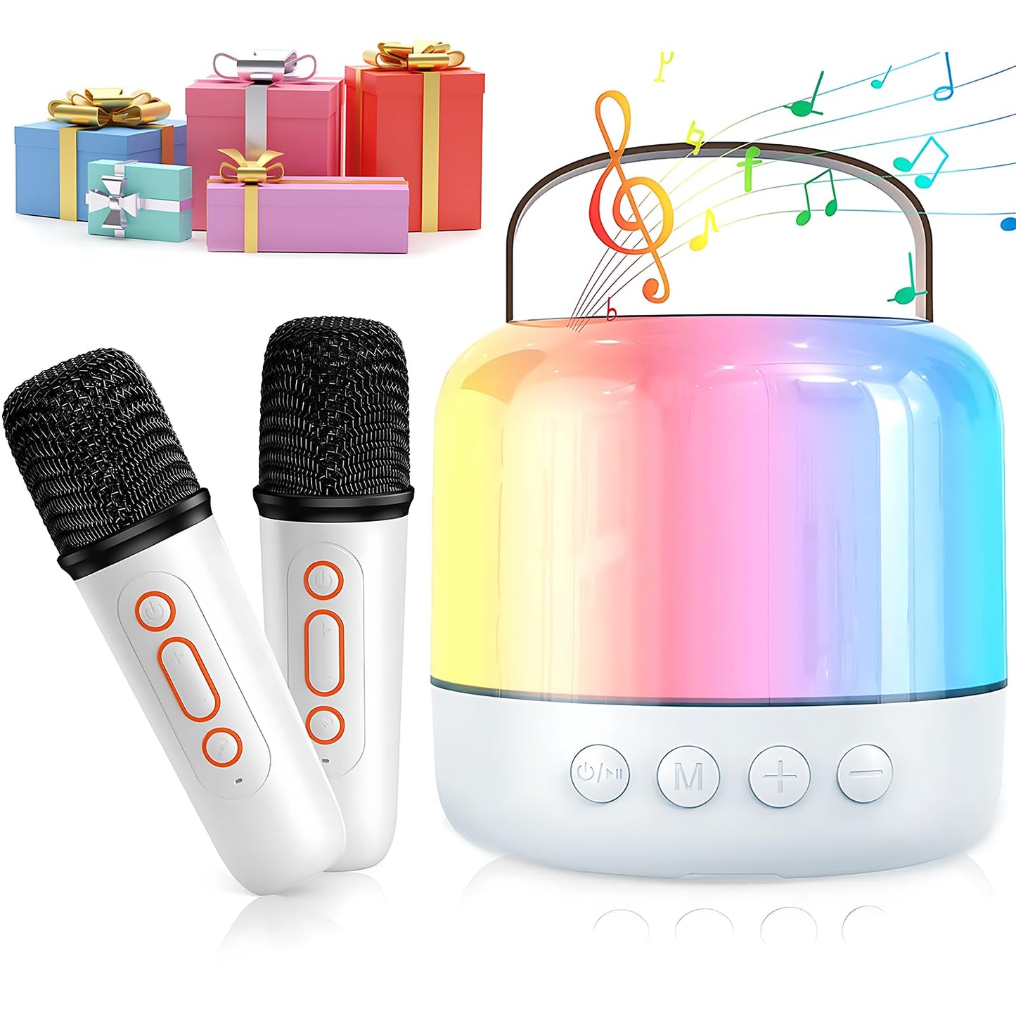 Mini Karaoke Machine For Kids Adult: 2Mic Portable Bluetooth Speaker With Wireless Microphone - Karaoke For Girls Age 4 5 6 7 8