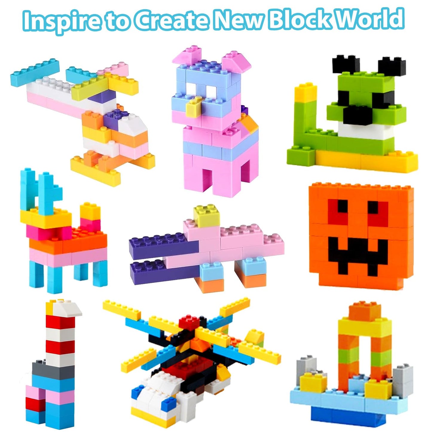 500 Pieces Classic Building Bricks in 15 Popular Colors and 12 Mixed Shapes, Creative Small Building Blocks Set Learning Educati