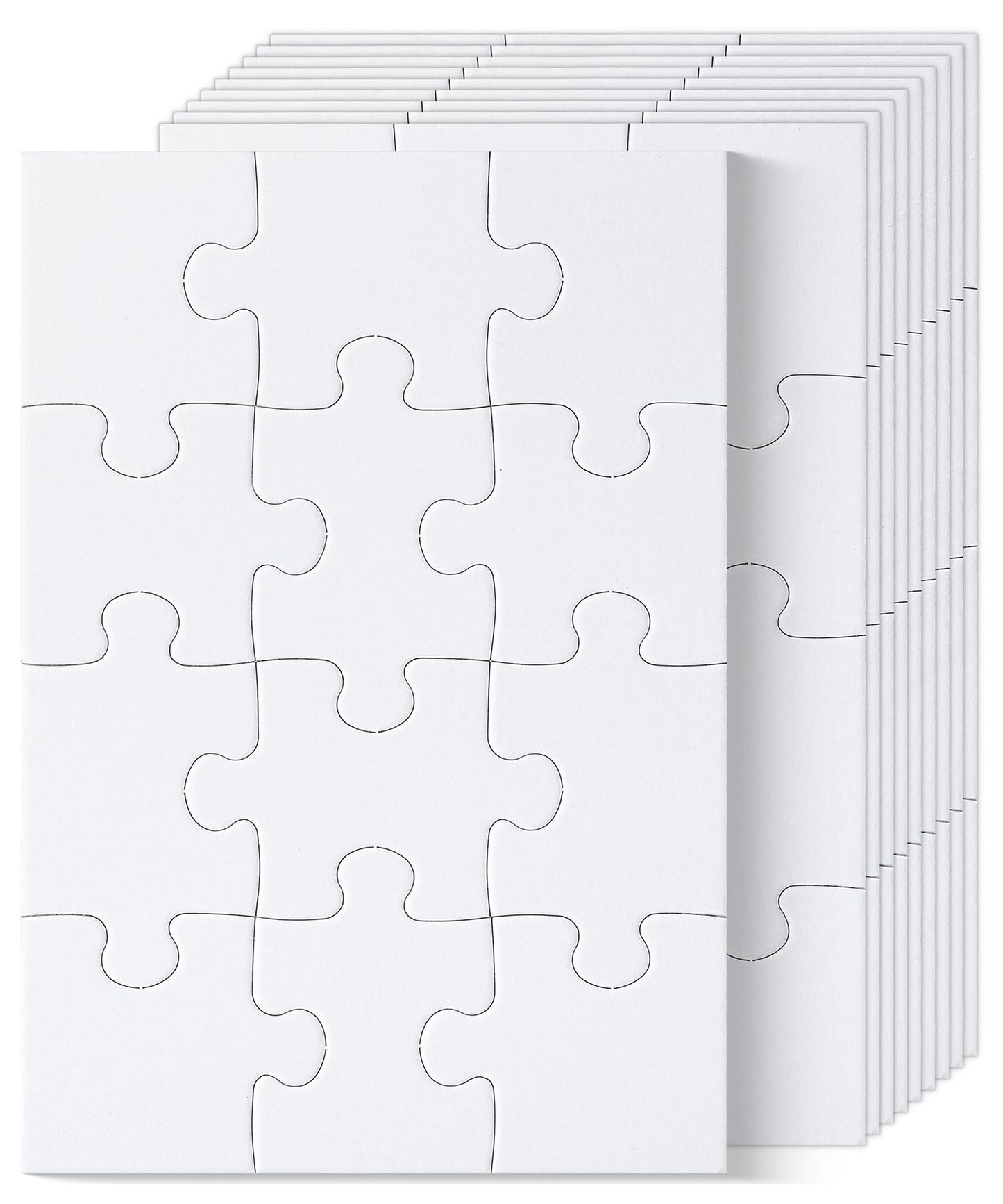 Mr. Pen- Blank Puzzle, 10 Pack, 12 Pieces/Pack, 5.5' X 8.1', White Puzzle, Blank Puzzles To Draw On, All White Puzzle, Blank Puzzle Pieces To Write On, Blank Jigsaw Puzzle Pieces