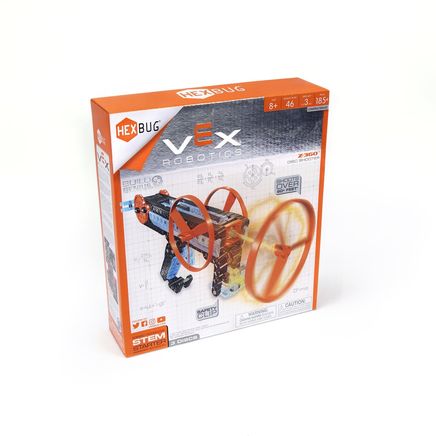 Hexbug Vex Robotics Z-360 - Ripcord Disc Launcher - Diy Top Launcher Kit - Stem Toy For Kids