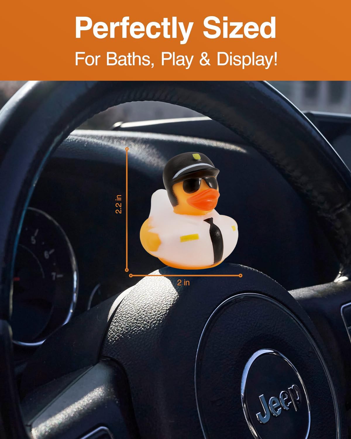 Jeep Ducks For Ducking Refill Kit- 75 Piece Kit Including 25 Rubber Ducks, 25 Jeep Ducking Cards & 25 Rubber Bands Plus Official Duck Duck Jeep Mobile App - Happy Duckers