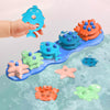 Toddler Bath Toys enhanced Silicone Mold Free Ocean Animal Shape Sorting & Stacking Baby Bath Toys No Hole Bathtub Floating Toys Gift for Boys Girls Early Learning Sensory Water Toys Bathtime Fun