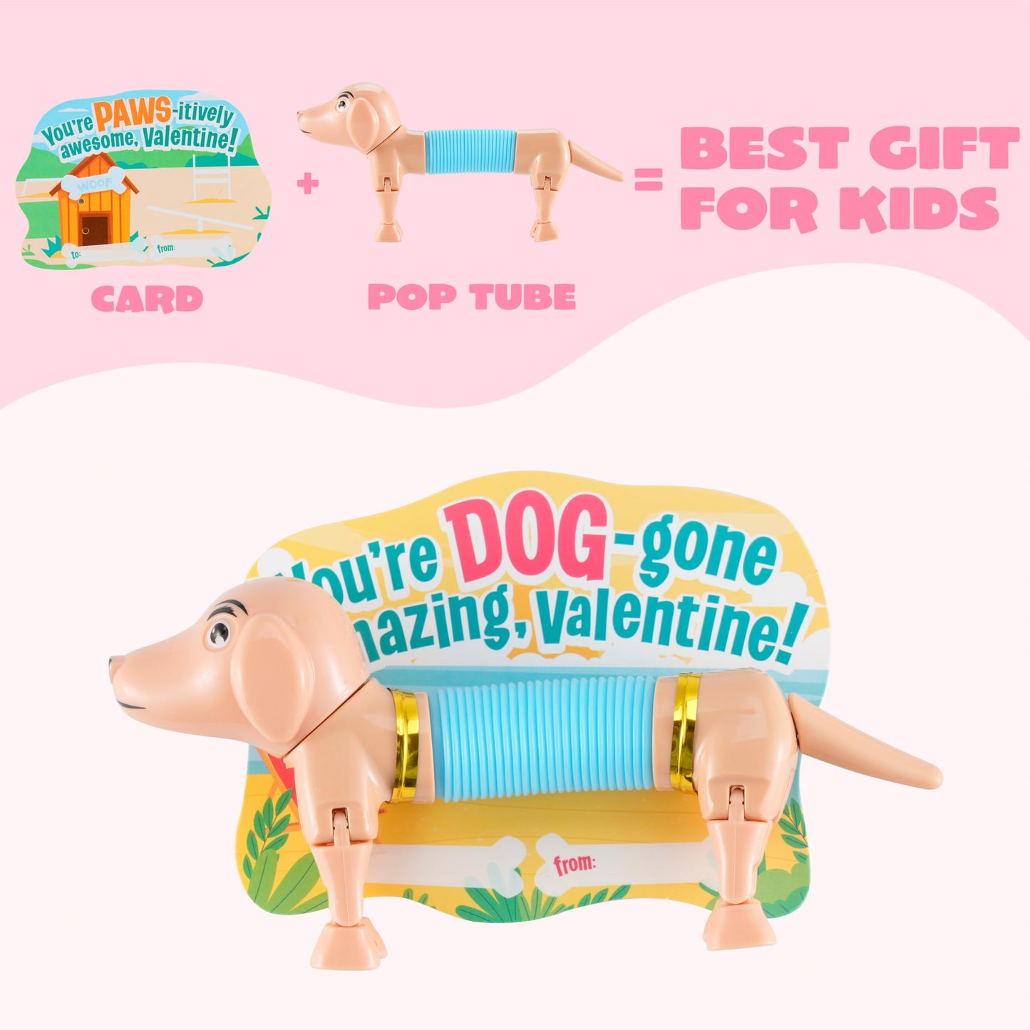Joyin 30 Packs Valentines Day Animal Pop Tubes Fidget Toys, Stretchy Tube Stress Relief Fidget Toy For Kids Valentine'S School Classroom Exchange Gift Rewards And Goodie Bag Filler