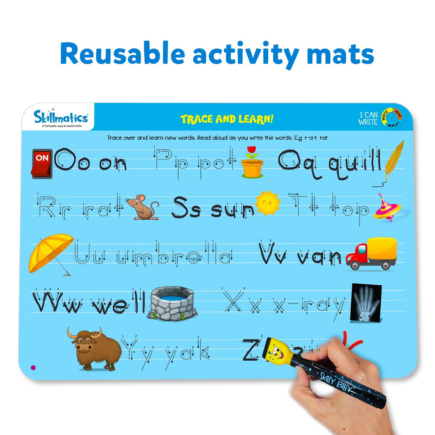 Skillmatics I Can Write, Preschool Learning Activities, Educational Toy And Game, Back To School Supplies, Reusable Activity Mats, Gifts For Students, Kids, Ages 3, 4, 5, 6